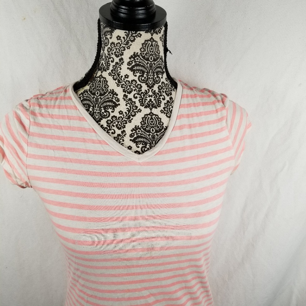 Pink and white stripes shirt size M